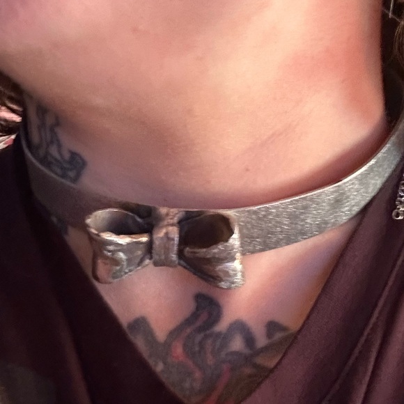 Ooak hand forged stainless steel bow collar brutalist - Picture 4 of 8